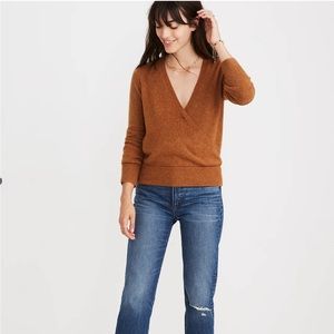Madewell Women’s Wrap Front Pullover Sweater in Coziest Yarn